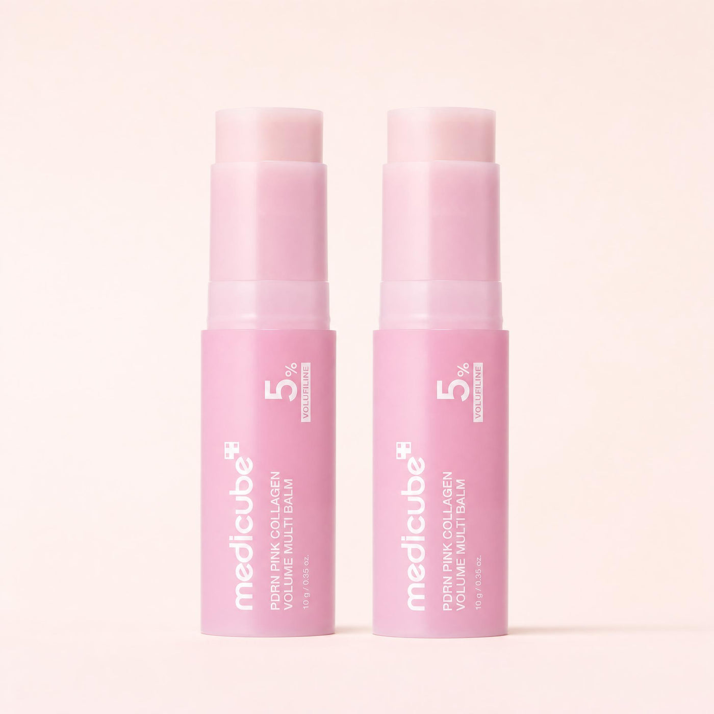 Two Medicube PDRN Pink Collagen Volume Multi Balm sticks side by side