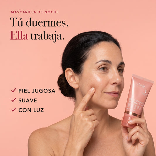 Mascarilla de noche HOYGI: tú duermes, ella trabaja. Piel jugosa, suave y con luz