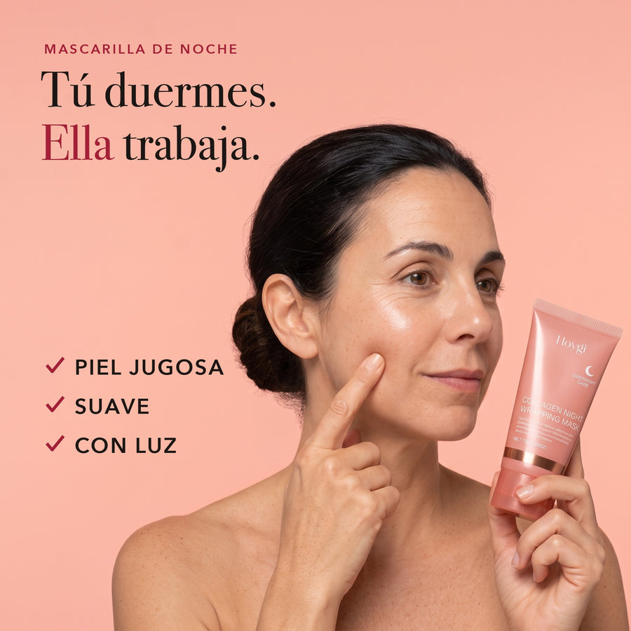 Mascarilla de noche HOYGI: tú duermes, ella trabaja. Piel jugosa, suave y con luz