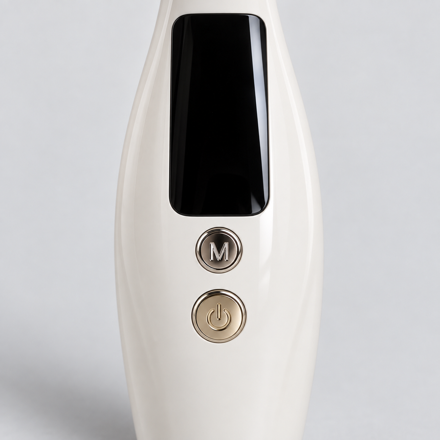 Masajeador facial y cuello · detalle controles