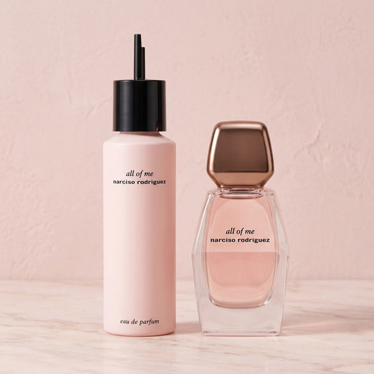 Narciso Rodriguez All of Me junto a su recarga de 150 ml