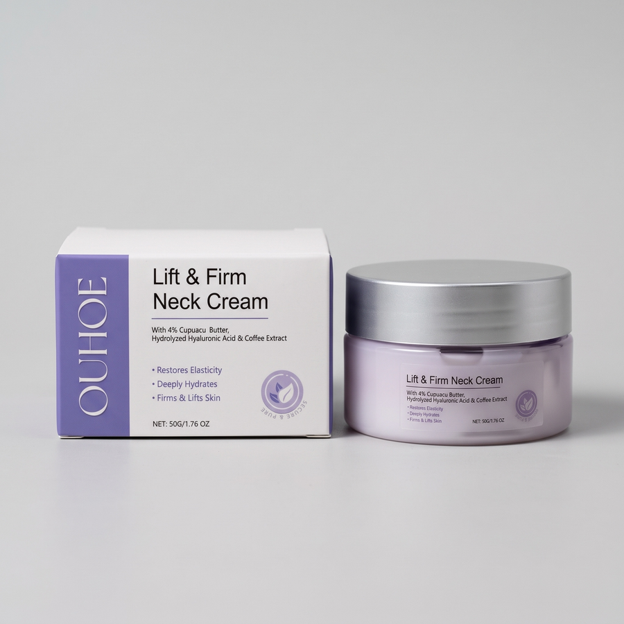 Crema de cuello OUHOE con su caja