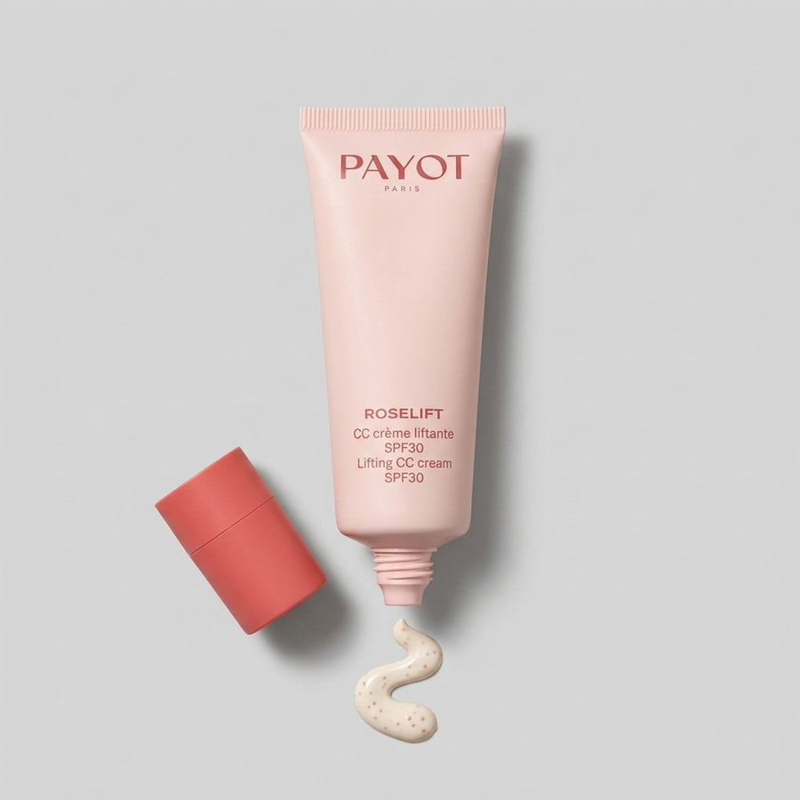 Tubo abierto de Payot Roselift CC cream con un poco de crema