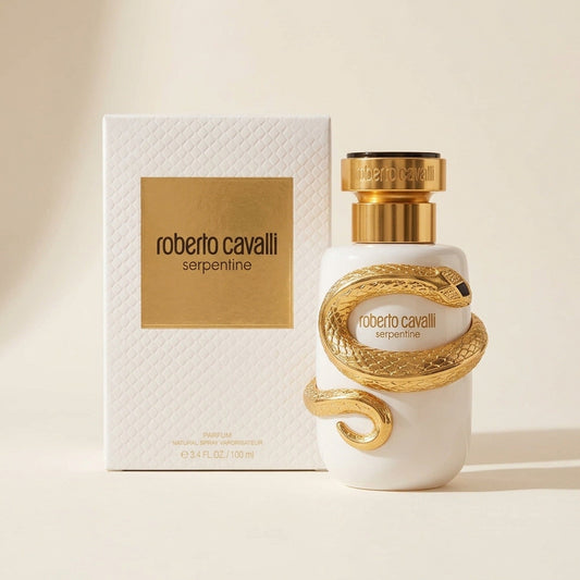 Roberto Cavalli Serpentine junto a su caja