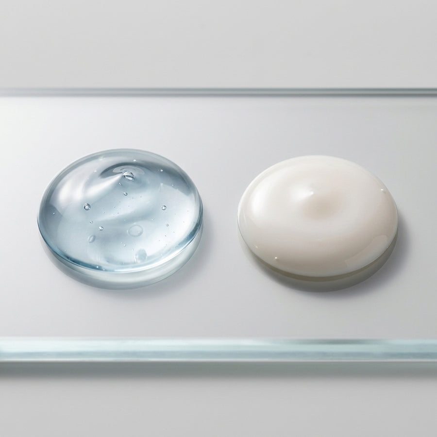 Texturas del sérum de noche y del sérum de día de Shiseido Skin Filler