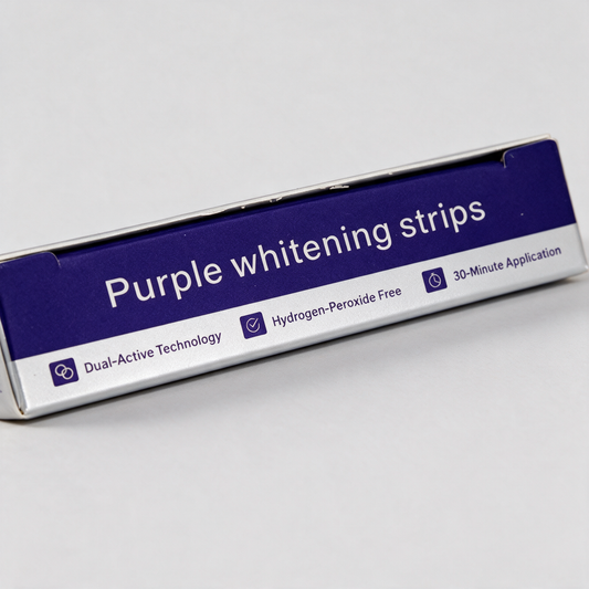 Lateral de la caja de Purple Strips con sus características